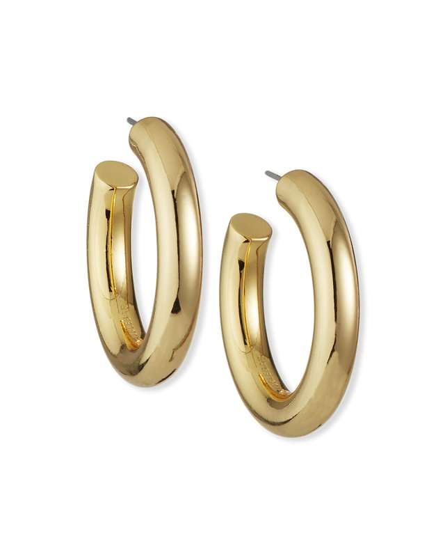 Dalilah Medium Tube Huggie Hoop Earrings